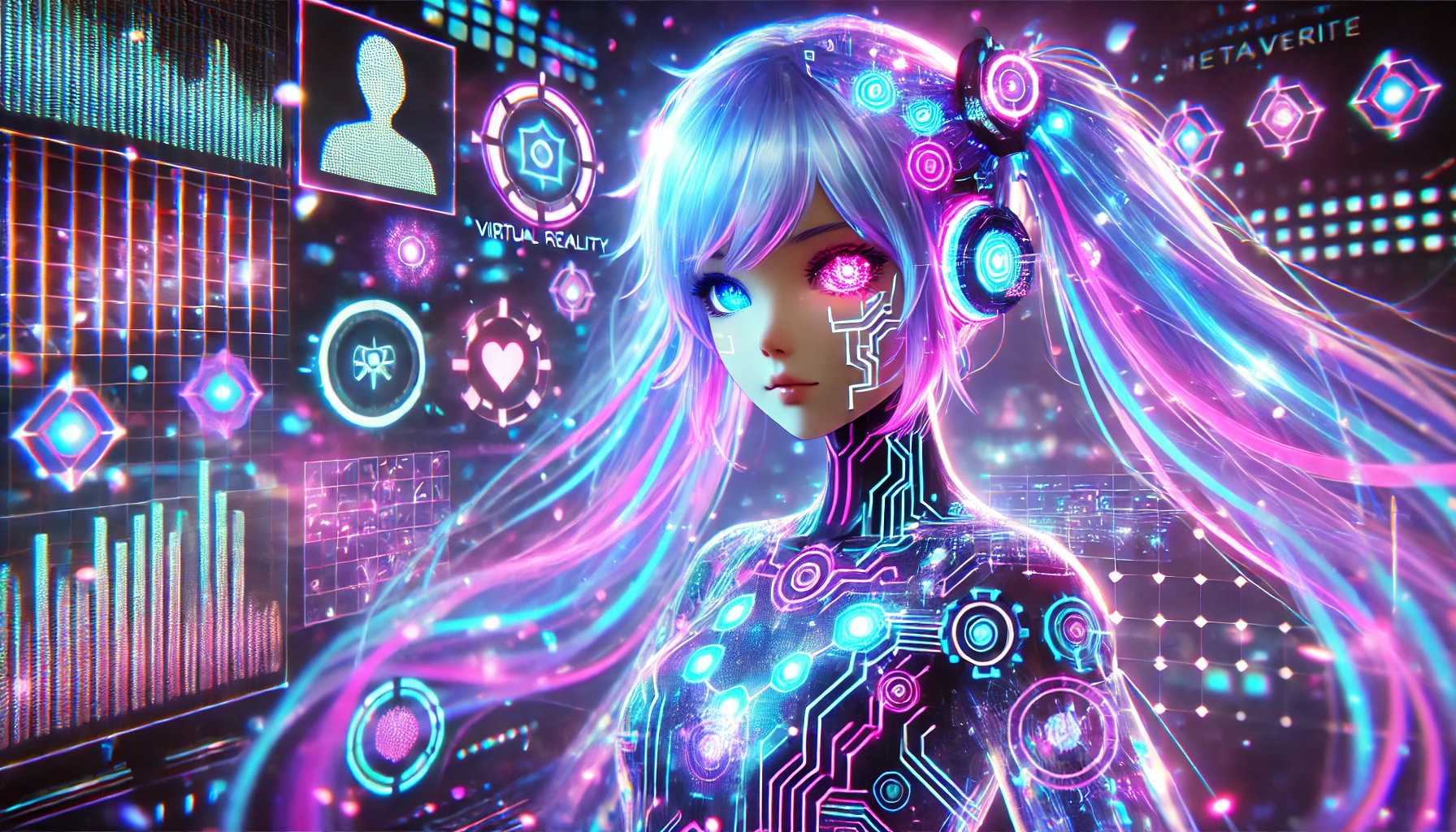 Unleash the Swarm - Psychedelic banner with anime character